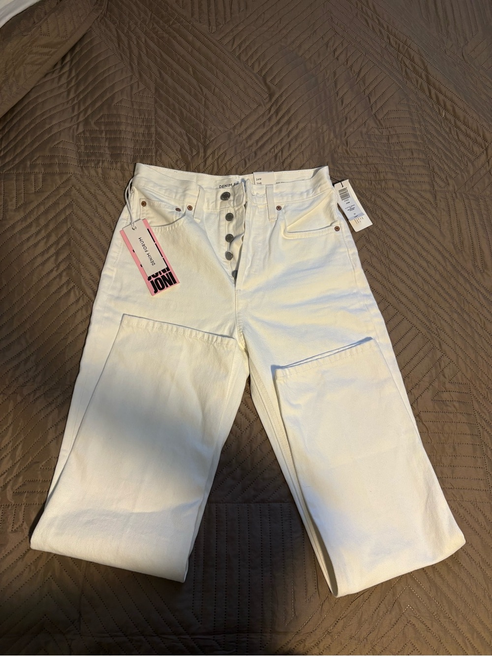 NWT Aritzia Denim Forum Joni High Rise Loose White Jeans – 24W/29L